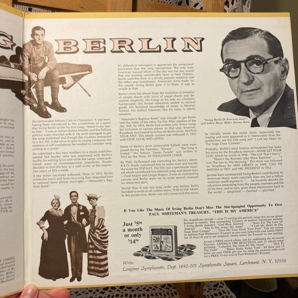 Irving Berlin - Music Composer Festival Record, Longines - Picture 6 of 11